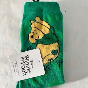 Disney Winnie The Pooh Green Crew Socks St. Patrick’s Day NWT